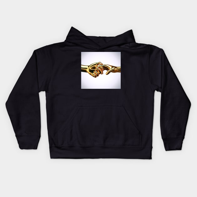 Love So Solid (Gold Hands) Kids Hoodie by Unique Designs